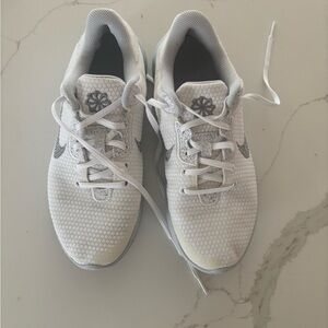 Nike White and Gray Women's Sneakers